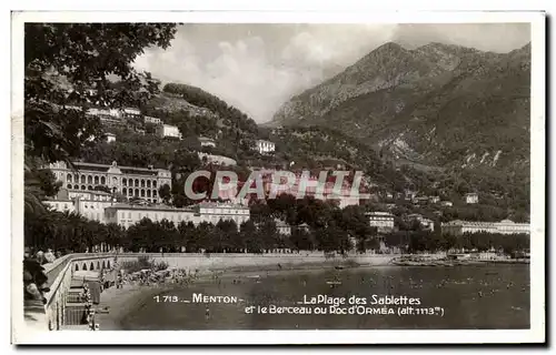 Cartes postales Menton La Plage des Sablettes et le Berceau ou Doc d&#39Ormea