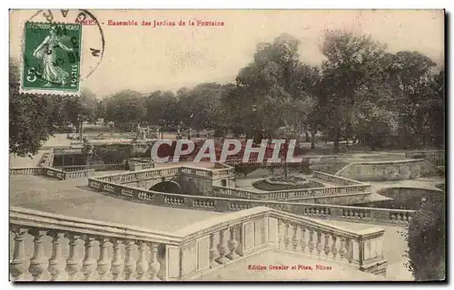 Cartes postales Nimes Ensemble des jardins de le Fontaine