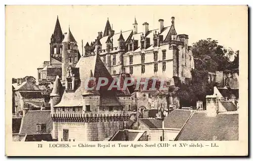 Ansichtskarte AK Loches Chateau Royal et Tour Agnes Sorel