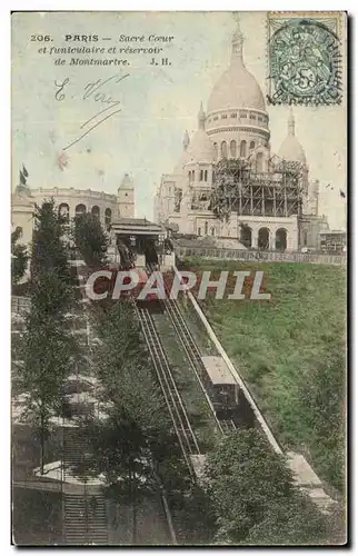 Ansichtskarte AK Paris Sacre Coeur Et Funiculaire Et Reservoir De Montmartre