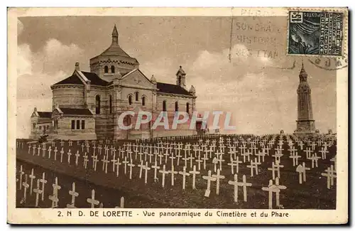 Ansichtskarte AK de Lorette Vue Panoramique du Cimetiere et du Phare Militaria