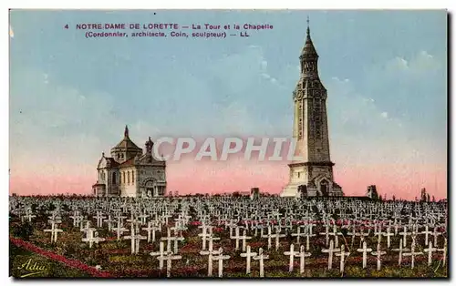 Cartes postales ND de Lorette Vue Notre Dame La tour et la chapelle