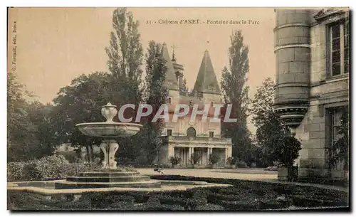 Cartes postales Chateau d&#39Anet Fontaine dans le Parc