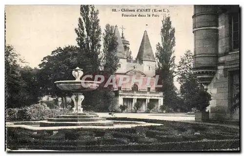 Cartes postales Chateau d&#39Anet Fontaine dans le Parc