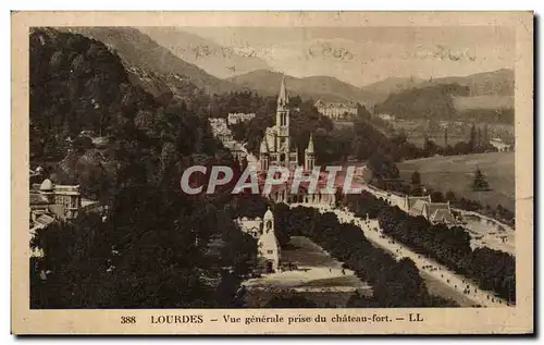 Ansichtskarte AK Lourdes Vue generale prise du Chateau Fort