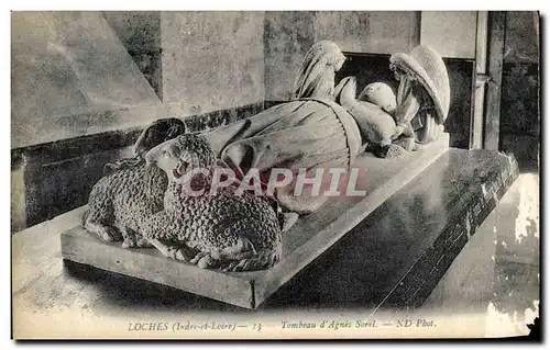 Cartes postales Loches Tombeau d'Agnes Sorel Moutons