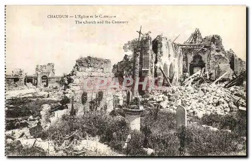 Cartes postales Chaudon L&#39Eglise et le Cimetiere Militaria