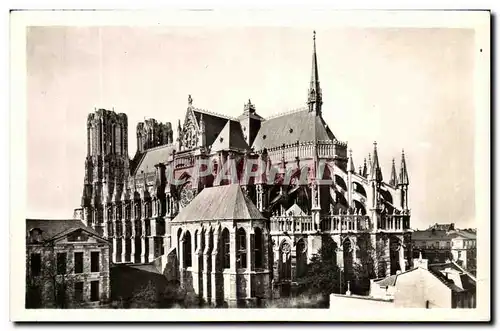 Cartes postales La Cathedrale De Reims reconstruite Cote Sud et Abside