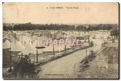 Cartes postales Camp de Mailly Vue des Tentes Militaria