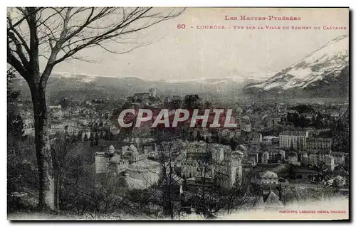 Ansichtskarte AK Les Hautes Pyrenees Lourdes Vue sur la ville du Sommet Du Calvaire