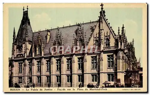 Ansichtskarte AK Rouen Le Palais de Justice Facade sur la Place du Marechal Foch