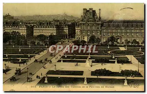 Ansichtskarte AK Paris Le Jardin des Tuileries et le Pavillon de Marsan (carte toilee)