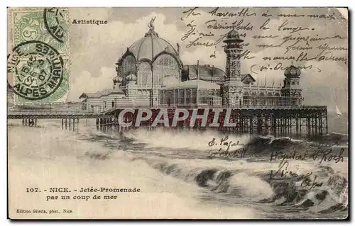 Cartes postales Nice Jetee Promenade par un coup de mer