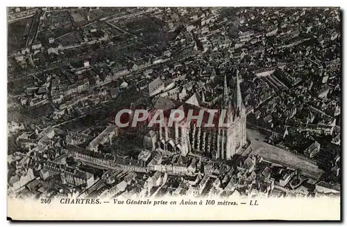 Cartes postales Chartres Vue Generale prise en Avion a 100 metres