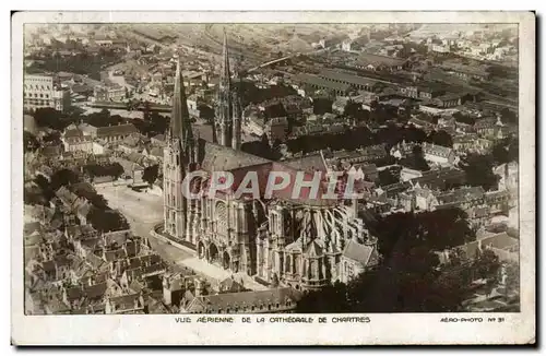 Cartes postales Vue Aerienne De La Cathedrale De Chartres