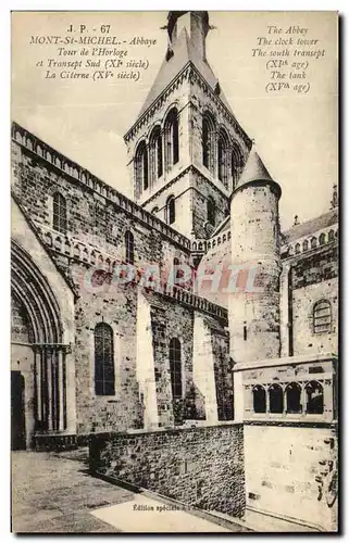 Cartes postales Mont St Michel Abbaye Tour de I&#39Horloge Transept Sud