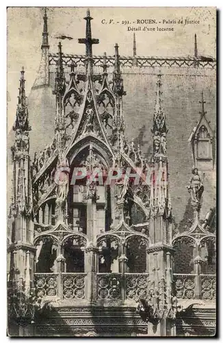 Cartes postales Rouen Palais de Justice Detail d&#39une lucarne