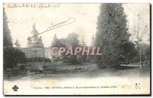 Cartes postales Chatellerault Square Gambetta et Chateau d'Eau