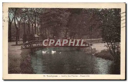 Cartes postales Toulouse Jardin des Plantes Passerelle