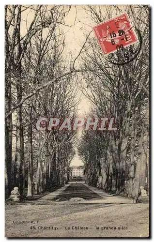 Cartes postales Chantilly Le Chateau la Grande allee