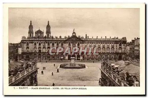 Cartes postales Nancy Place Stanislas Hotel De Ville