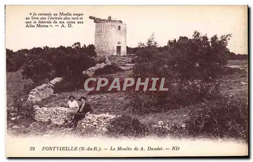 Ansichtskarte AK Fontvielle Le moulin de A Daudet