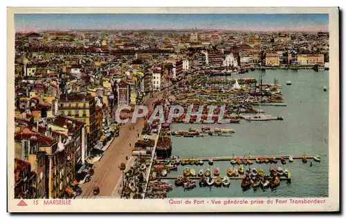 Ansichtskarte AK Marseille Quai du Port Vue Generale prise du Pont Transbordeur