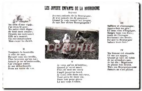 Cartes postales En Vendanges Les joyeux enfants de la Bourgogne Vignes