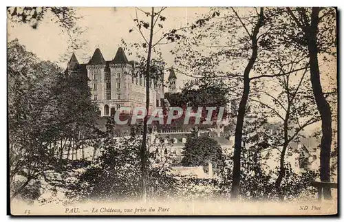 Cartes postales Pau Le Chateau Vue prise du Parc