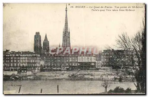 Cartes postales Rouen Le Quai de Paris Vue prise de st Sever