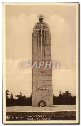 Cartes postales Canada St Julien Monument Canadien Militaria