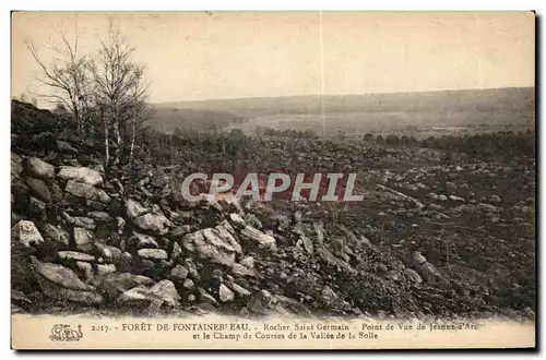 Ansichtskarte AK Foret De Fontainebleau Rocher Saint Germain Point de Vue de Jeanne d&#39Arc et le champ de Cours