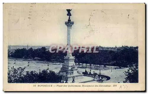 Ansichtskarte AK Bordeaux Place des Quinconces Monument des Girondins