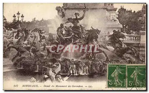 Cartes postales Bordeaux Detail du Monument des Girondins