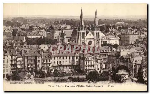 Cartes postales Pau Vue vers l&#39Eglise Saint Jacques