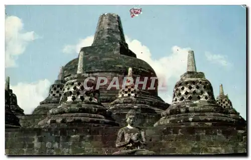 Ansichtskarte AK Tjandi Borobudur Sebuah Stupa Terbuka di Kitari Oleh Barabudur Indonesie Bouddha