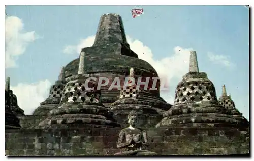 Cartes postales Tjandi Borobudur Sebuah Stupa Terbuka di Kitari Oleh Barabudur Indonesie Bouddha