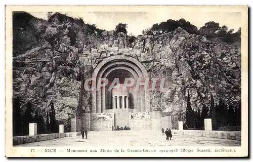 Cartes postales Nice Monument aux Morts de la Grande Guerre Militaria