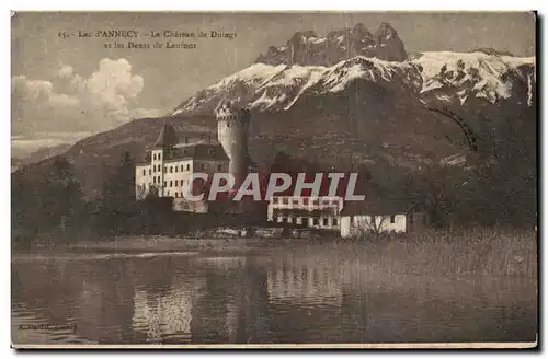 Cartes postales Lac d&#39Annecy Le Chateau de Duingt et les Dents de Lenfort