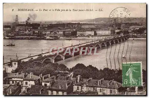 Ansichtskarte AK Bordeaux Le pont et la Ville pris de la tour Saint Michel