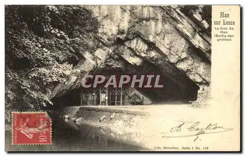 Cartes postales Han Sur Lesse Le trou de Han Hels Sortie des grottes