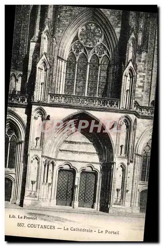 Ansichtskarte AK Coutances la Cathedrale Le Portail