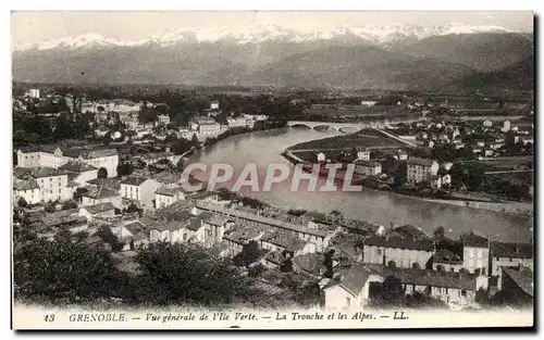 Ansichtskarte AK Grenoble vue generale de l&#39Ile Verte La Tronche et les Alpes