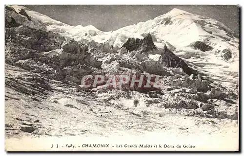 Ansichtskarte AK Chamonix Les Grands Mulets et le Dome du Gouter