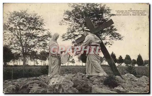 Ansichtskarte AK Calvaire de Pontchateau Une Femme pieuse essuie la face de Jesus