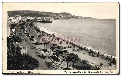 Cartes postales Nice Vue d&#39ensemble et la promenade des Anglais