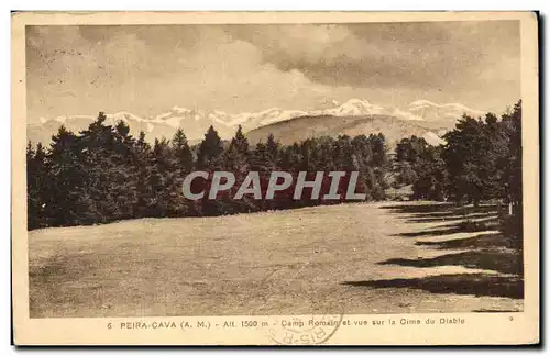 Cartes postales Peira Cava Camp Romain et vue sur la Cime du Diable