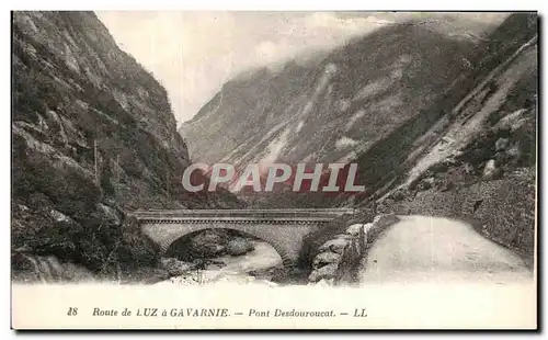 Cartes postales Route de Luz a Gavarnie Pont Desdouroucat