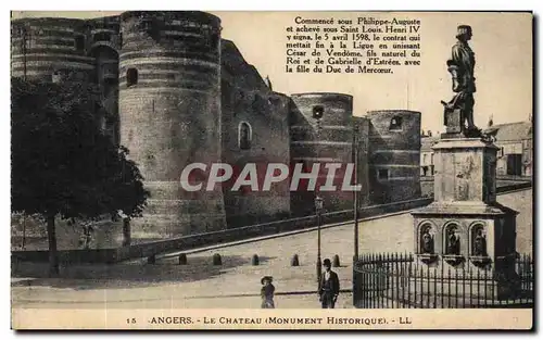 Cartes postales Angers Le Chateau Monument Historique