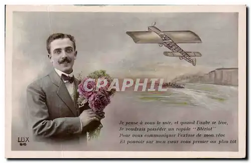 Cartes postales Fantaisie Homme Avion